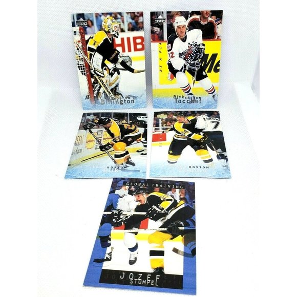Lot Of 5 Be A Player Upper Deck Vintage Boston Hockey Collectible Trading Cards - Picture 1 of 12